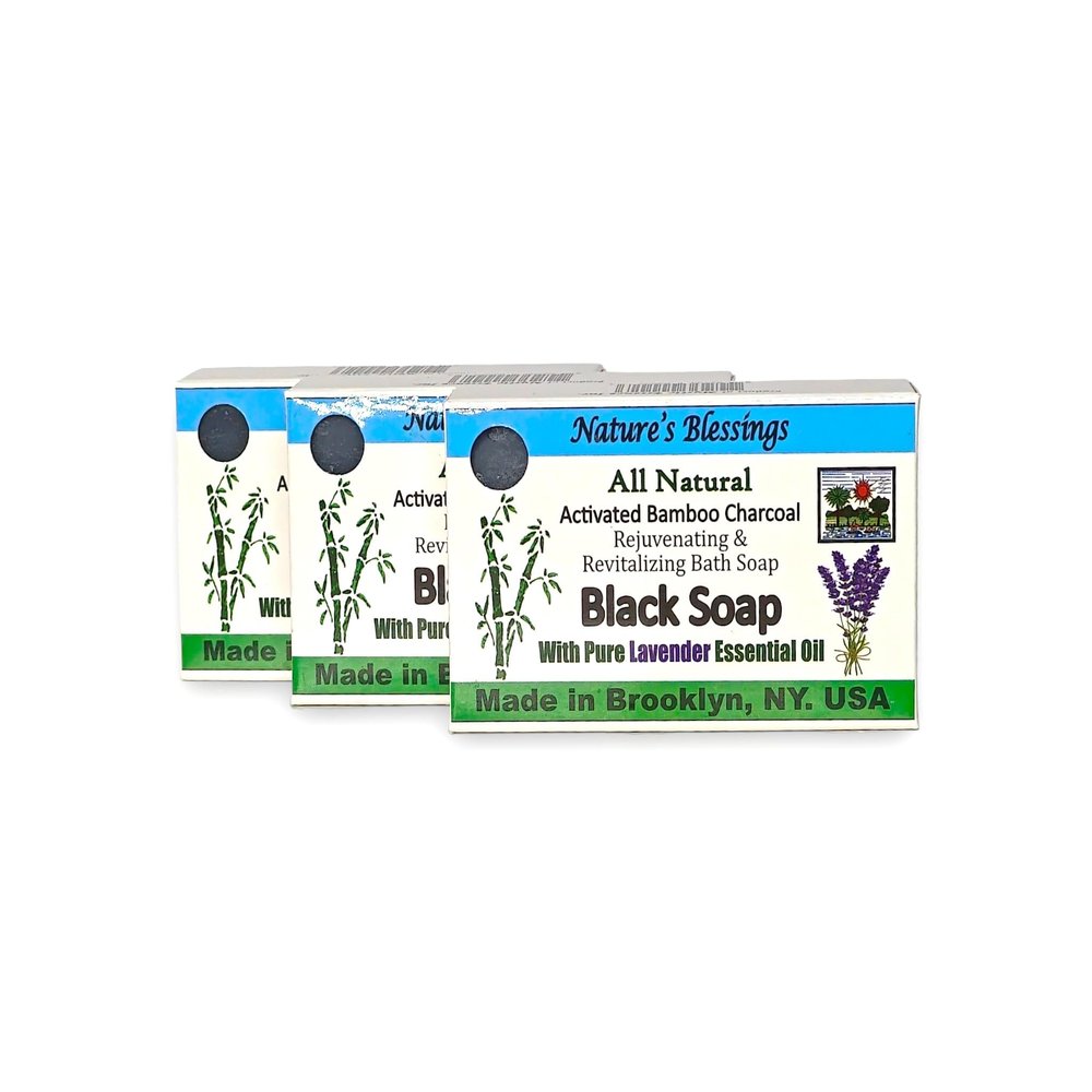 Nature's Blessings Activated Charcoal Black Soap- Pack of 3