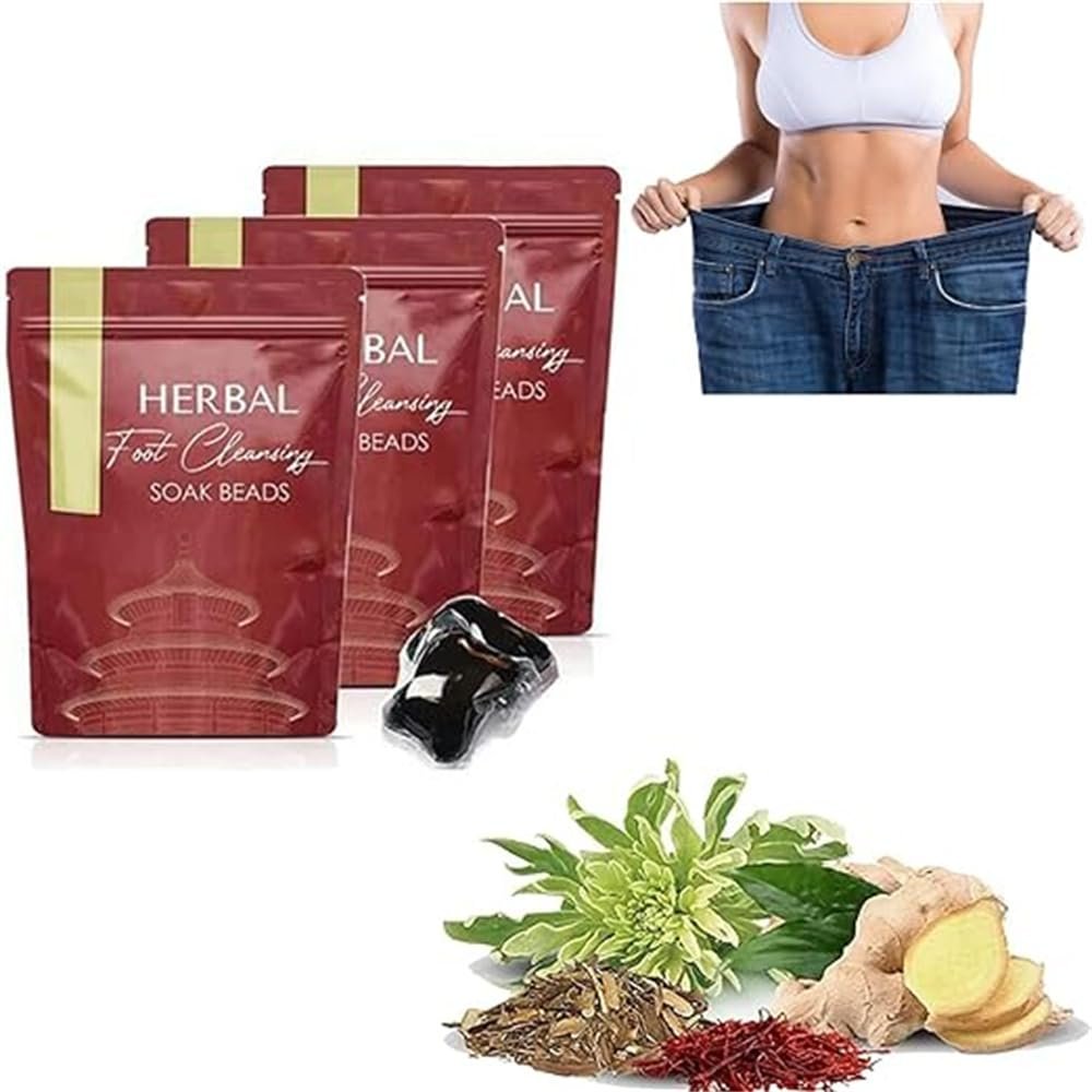 Herbal foot soak beads,Botanical Cleansing Foot Soak Beads,Lymphatic Drainage Ginger Foot Bath,Relieving FatigueCold to remove moisture foot care (30pcs)