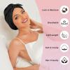 22 Momme 100% Mulberry Silk Hair Bonnet for Sleeping Curly Hair, Double-Layer Natural Silk Hair Wrap for Women, Silk Sleep Shower Cap with Elastic Band (Black) view 3