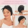 22 Momme 100% Mulberry Silk Hair Bonnet for Sleeping Curly Hair, Double-Layer Natural Silk Hair Wrap for Women, Silk Sleep Shower Cap with Elastic Band (Black) view 4