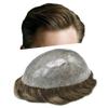 Toupee For Men Durable Skin PU Mens Hairpiece Replacement Systems Full Poly Skin PU Natural pieces For Men Hair8"x10"#510 Medium Light Brown with 10% gray hair-120% Medium Light to Medium Density view 1