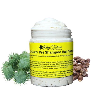 Black Castor Oil | For All Hair Textures & Skin Types (Black Castor Oil Hair Prepoo, with Brown Flaxseed, Slippery elm and marshmallow root)