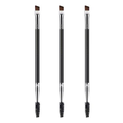cdar Nylon Bristles Eyebrow Brush 3pcs Double-headed Set Spiral Bevel Eye Makeup Plastic Handle Eyelash Professional Comb Tool Naturally Separated A