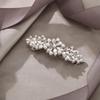 EVER FAITH Bridal Crystal Barrette Clip for Women, Weadding Gorgeous Simulated Pearl Marquise Hair Accessories for Bride Bridesmaid Clear Silver-Tone view 4