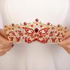 JWICOS Queen Crown Gold Tiaras and Crowns Butterfly Rhinestone Tiara Vintage Bridal Wedding Crown for Costume Prom Tiara Headpiece for Women (Red) view 4