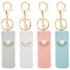 4-in-1 Lipstick Case - PU Leather Lip Balm Organizer with Chapstick Holder Keychain + Travel Storage Case for Women (Pink, Blue, Gray, White) view 1
