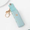 4-in-1 Lipstick Case - PU Leather Lip Balm Organizer with Chapstick Holder Keychain + Travel Storage Case for Women (Pink, Blue, Gray, White) view 3