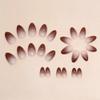 Brown Short Press on Nails Almond Fake Nails Fall Gloss Acrylic Nails French Gradient Glue on Nails Petite Artificial Nails Full Cover False Nails Reusable Artificial Nails for Women Girls 24Pcs view 3