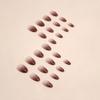 Brown Short Press on Nails Almond Fake Nails Fall Gloss Acrylic Nails French Gradient Glue on Nails Petite Artificial Nails Full Cover False Nails Reusable Artificial Nails for Women Girls 24Pcs view 4