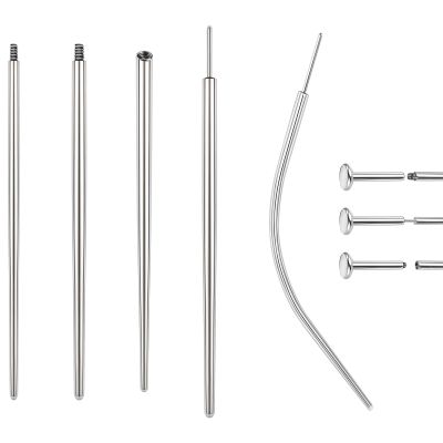 BodyAce 14G 16G 18G 20G Piercing Taper, Stainless Steel Threadless Insertion Pin Screw On Assistant Tool, Curved Body Piercing Stretching Kit for Ear/Nose/Navel/Lip/Eyebrow [16G(1.2mm) Mix]