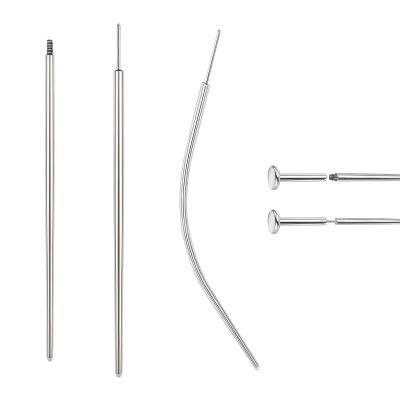 BodyAce 14G 16G 18G 20G Piercing Taper, Stainless Steel Threadless Insertion Pin Screw On Assistant Tool, Curved Body Piercing Stretching Kit for Ear/Nose/Navel/Lip/Eyebrow [18G(1.0mm) Mix]