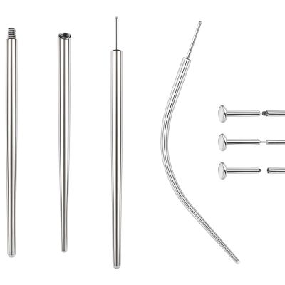 BodyAce 14G 16G 18G 20G Piercing Taper, Stainless Steel Threadless Insertion Pin Screw On Assistant Tool, Curved Body Piercing Stretching Kit for Ear/Nose/Navel/Lip/Eyebrow [14G(1.6mm) Mix]