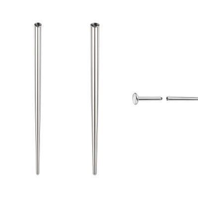 BodyAce 14G 16G 18G 20G Piercing Taper, Stainless Steel Threadless Insertion Pin Screw On Assistant Tool, Curved Body Piercing Stretching Kit for Ear/Nose/Navel/Lip/Eyebrow [Hollow Bar]