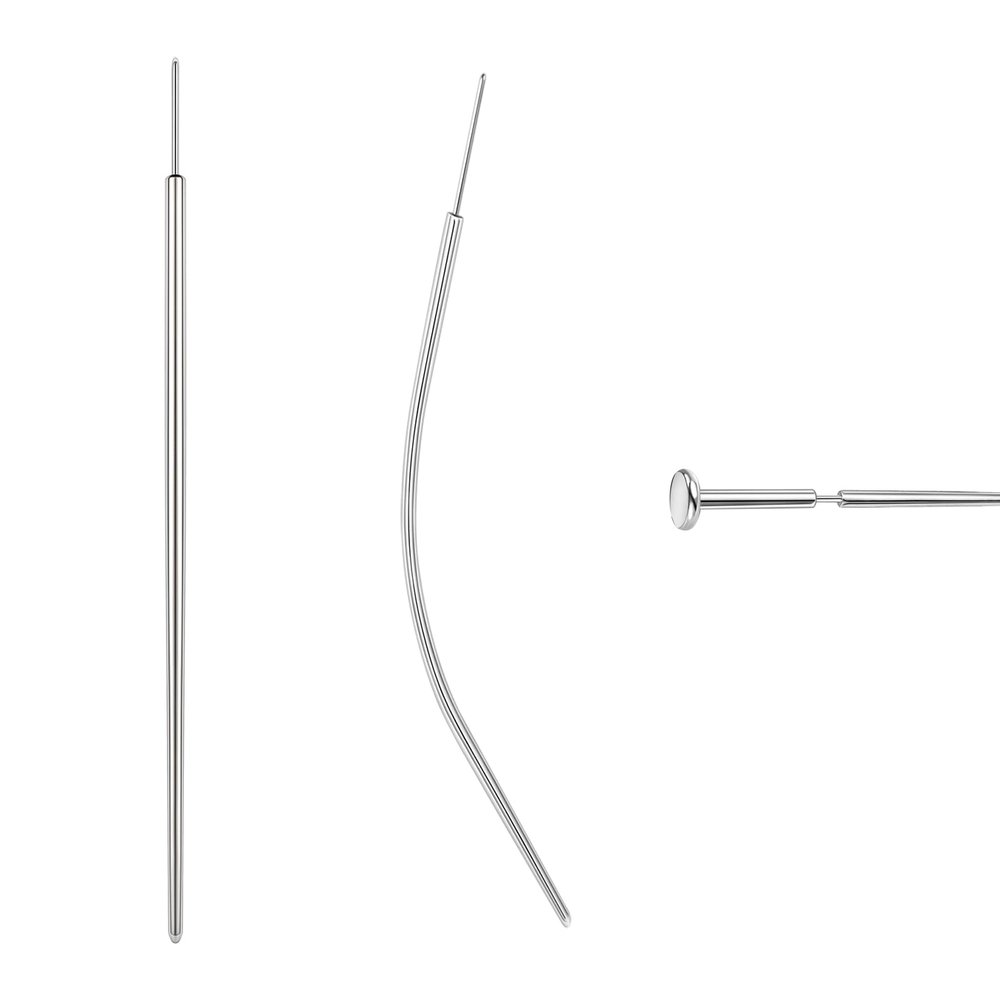 BodyAce 14G 16G 18G 20G Piercing Taper, Stainless Steel Threadless Insertion Pin Screw On Assistant Tool, Curved Body Piercing Stretching Kit for Ear/Nose/Navel/Lip/Eyebrow [20G(0.8mm) Mix]