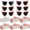 12pcs Bridesmaid Proposal Gifts 4.1inch square Bachelorette Claw Clips Sunglasses set of 12 women Trendy Cute Hair Clips for Wedding Party Favors(White&Pink 12pcs) view 1