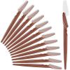 12 Pcs Brown Eyebrow Razors, Face Razors Multipurpose, Exfoliating Dermaplaning Tools, Eyebrow Trimmers Shaver with Protective Cover, Facial Hair Removal for Women Men Body Use view 1