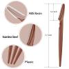12 Pcs Brown Eyebrow Razors, Face Razors Multipurpose, Exfoliating Dermaplaning Tools, Eyebrow Trimmers Shaver with Protective Cover, Facial Hair Removal for Women Men Body Use view 3