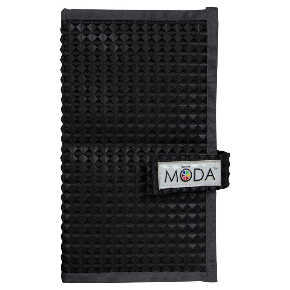 MODA Black Makeup Brush Flip Case Travel-Friendly Folding Storage Organizer for Makeup Brushes & Tools, Durable & Easy to Clean
