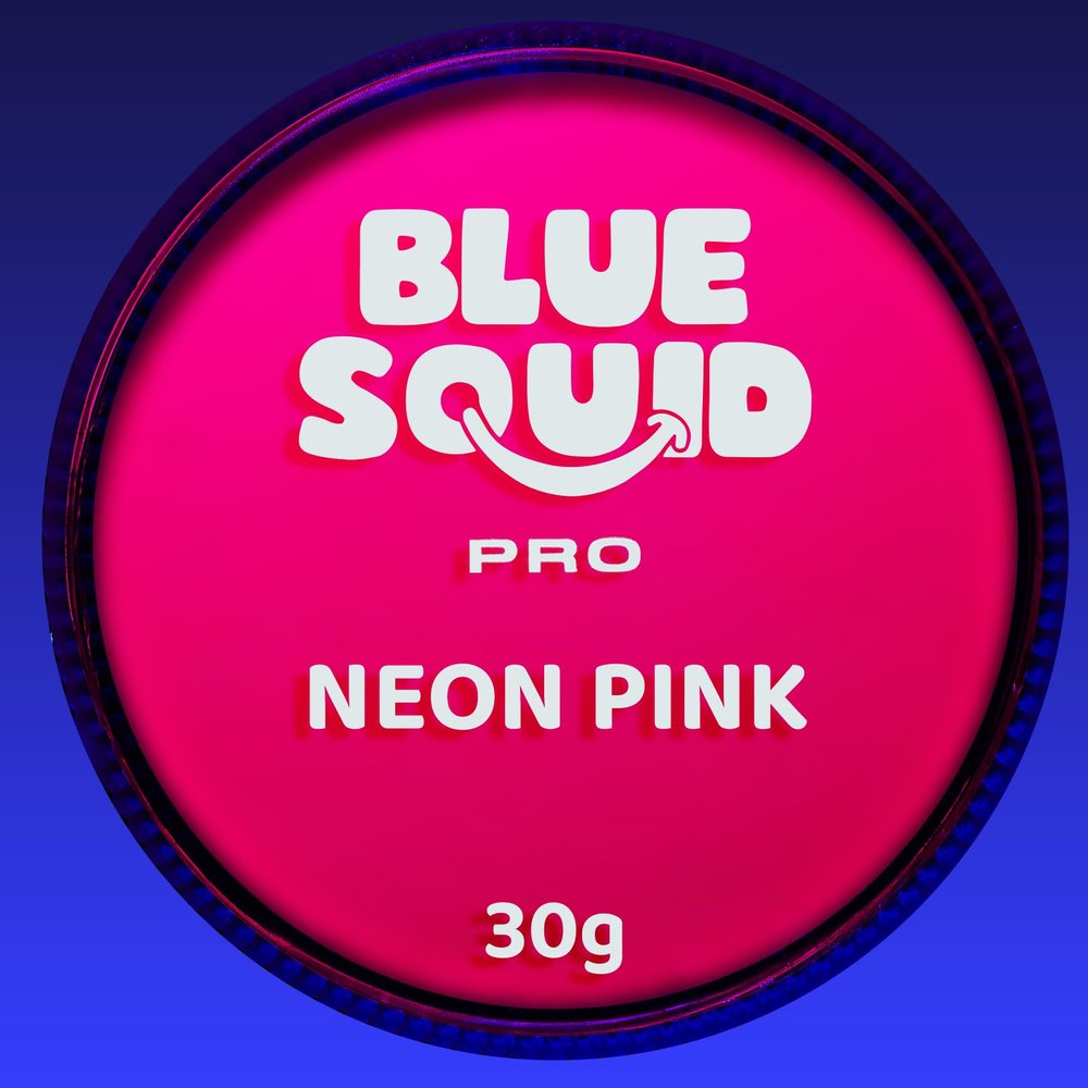 Blue Squid Face Paint Water Based Single Cake Professional Face Paint & Body Paint - Water Activated, Kids Adults Face Painting for Costume, Halloween Makeup, Cosplay - Neon Pink Face Paint 30g