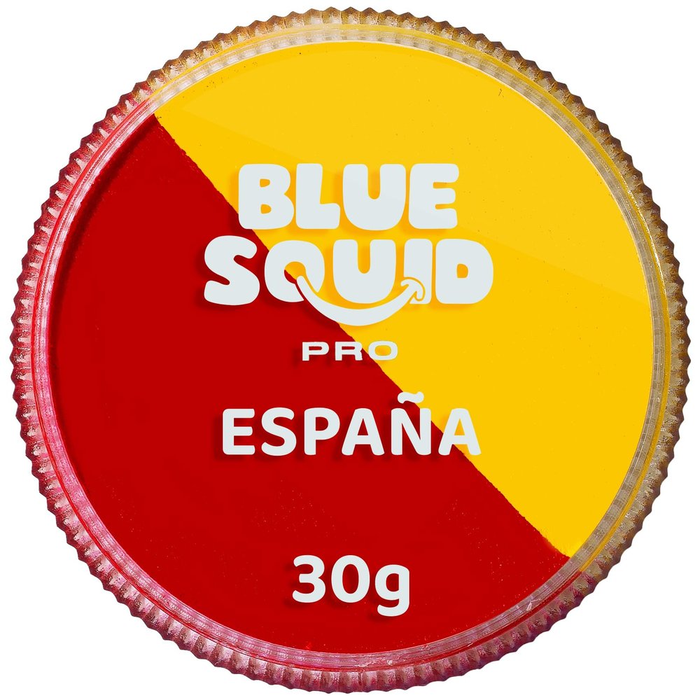 Blue Squid Face Paint Water Based Single Cake Professional Face Paint & Body Paint - Water Activated, Kids Adults Face Painting for Costume, Halloween Makeup, Cosplay - Red & Yellow Face Paint 30g