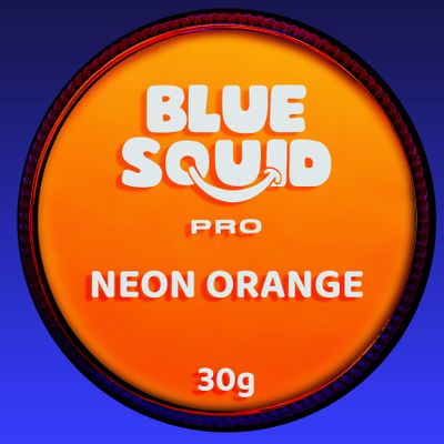 Blue Squid Face Paint Water Based Single Cake Professional Face Paint & Body Paint - Water Activated, Kids Adults Face Painting for Costume, Halloween Makeup, Cosplay - Neon Orange Face Paint 30g