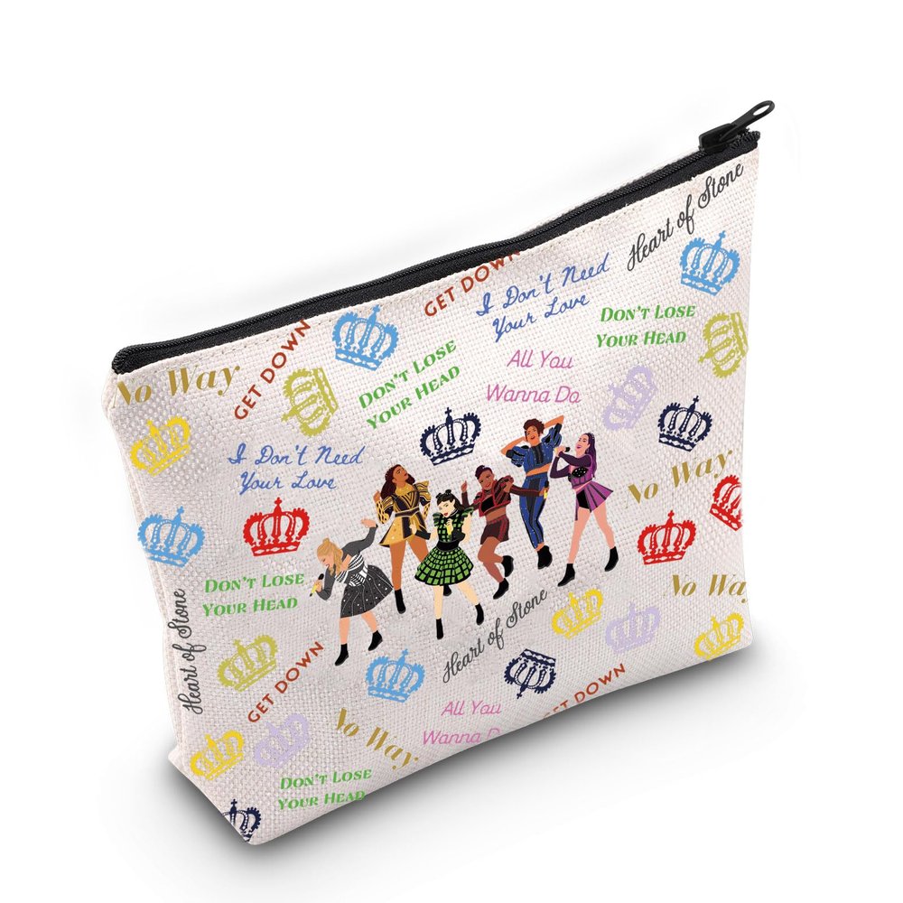 LEVLO Queen Cosmetic Makeup Bag Musical Theater Lover Gift Six Queen Musical Makeup Zipper Pouch Bag (Six Queen Full Bag)