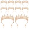 Wavyknot 10 Pieces Crown Tiara for Women Crystal Headband with Comb Princess Rhinestone Queen Crown Bridal Hair Accessories Jewelry for Women Prom Birthday Party Wedding Gifts(Gold) view 1