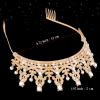 Wavyknot 10 Pieces Crown Tiara for Women Crystal Headband with Comb Princess Rhinestone Queen Crown Bridal Hair Accessories Jewelry for Women Prom Birthday Party Wedding Gifts(Gold) view 2