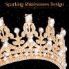 Wavyknot 10 Pieces Crown Tiara for Women Crystal Headband with Comb Princess Rhinestone Queen Crown Bridal Hair Accessories Jewelry for Women Prom Birthday Party Wedding Gifts(Gold) view 4