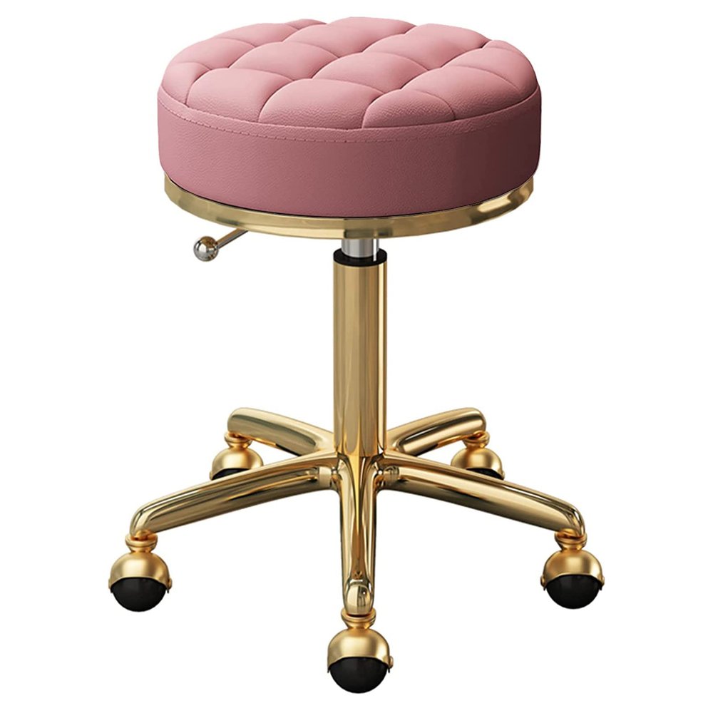 ZSCAL Rotating Stool 360Swivel Stool Chair Adjustable Work Stool,380lbs Capacity,Golden Spa Salon Lash Beauty Tattoo Pedicure Stool,White (Color : Pink, Size : Seat Height 17.7"~22.8")