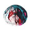 Abstract Paint Splashes Double Layer Waterproof Shower Cap - Women's Lightweight, Portable, Soft, Reusable Bath Accessory view 1