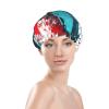 Abstract Paint Splashes Double Layer Waterproof Shower Cap - Women's Lightweight, Portable, Soft, Reusable Bath Accessory view 2