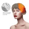 Orange Fruit Double Layer Waterproof Shower Cap - Women's Lightweight, Portable, Soft, Reusable Bath Accessory view 3