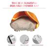 Orange Fruit Double Layer Waterproof Shower Cap - Women's Lightweight, Portable, Soft, Reusable Bath Accessory view 4