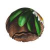 Teal Flower on Plank Double Layer Waterproof Shower Cap - Women's Lightweight, Portable, Soft, Reusable Bath Accessory view 1