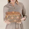 American Darling Western Hand-Tooled Leather Vanity Case Organizer | Handcrafted Travel Makeup Bag with Handle and Secure Zip Closure view 2