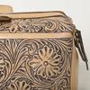 American Darling Western Hand-Tooled Leather Vanity Case Organizer | Handcrafted Travel Makeup Bag with Handle and Secure Zip Closure view 4