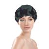Double Layer Waterproof Shower Cap for Women - Lightweight, Portable, and Reusable Bath Accessory for Long Hair Bat pattern view 2