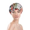 Double Layer Waterproof Shower Cap for Women - Lightweight, Portable, and Reusable Bath Accessory for Long Hair England Symbols view 2