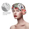 Double Layer Waterproof Shower Cap for Women - Lightweight, Portable, and Reusable Bath Accessory for Long Hair England Symbols view 3