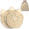 Natural Handwoven Sisal Loofah Body Scrubber - Organic Shower Sponge Made from Premium Agave Fibers - Arabic-Turkish Style with Bar Soap Pouch - Natural Body Scrubber for Men & Women (3-Pack) view 1