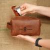asrincodesigns Custom Mens Leather Travel Toiletry Bag  Personalized Dopp Kit with Zipper  Handmade Grooming Organizer for Business Trips, Gym or Camping  27 Leather Variations Available view 2