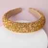 Gmmidea Pearl Rhinestone Women Headband Fashion Bling Beaded Crystal Diamond Headband Glitter Bejeweled Padded Hairband Holiday Girls Headpiece Sparkle Hair Accessories C-Gold view 4