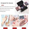 AHDFY Vanity Case Trolley, Portable Makeup Case, LED Lights Professional Cosmetic Organizer Studio, Extendable Trays, Makeup and Makeup Artist Luggage, Black view 2