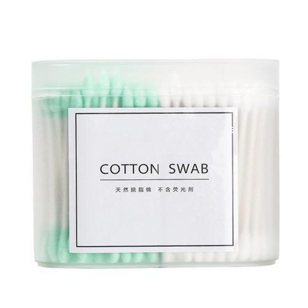 BALERP Disposable Cotton Swabs, Cotton Swabs, Home Boxed Round Head, Pointed Tip, Double Ended Cleaning Sanitary Napkins, Ear Plucking Cotton Swabs