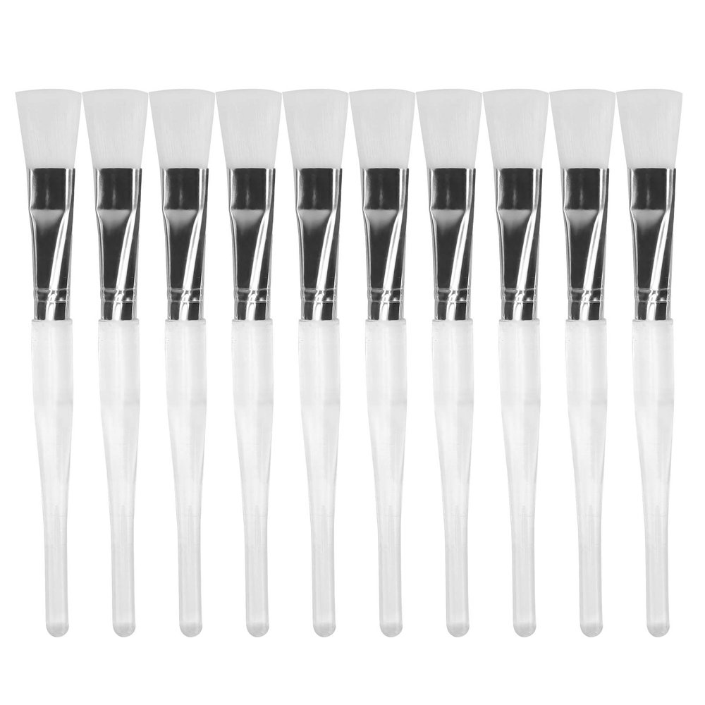 10 Pieces Facial-Mask Brush Face-Mask Applicator Soft Facial Application Brush with Clear Plastic Handle for Skin Care, Body Butter Applicator Tools 17 2 cm/0.60.06 Inch (White)