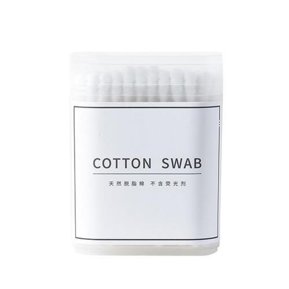 BALERP Disposable Cotton Swabs, Cotton Swabs, Home Boxed Round Head, Pointed Tip, Double Ended Cleaning Sanitary Napkins, Ear Plucking Cotton Swabs
