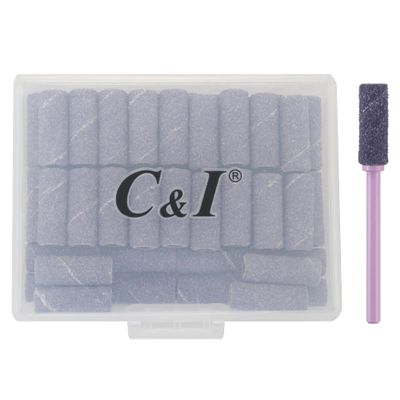 C & I Nail Drill Bits 50pcs Mini Sanding Bands & 1pc Mini Mandrel Acrylic Gel Nails Remove Fake Nails Shaping Cuticle & Nail Prep Function Nail Supplies for Nail Techs (150 Middle-M,Purple)