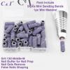 C & I Nail Drill Bits 50pcs Mini Sanding Bands & 1pc Mini Mandrel Acrylic Gel Nails Remove Fake Nails Shaping Cuticle & Nail Prep Function Nail Supplies for Nail Techs (150 Middle-M,Purple) view 2