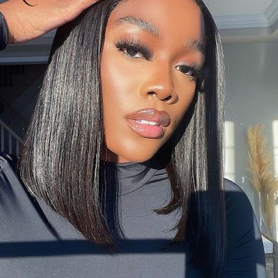 Brazilian Bone Straight Human Hair Wigs - Soft, Flexible, and Durable (8inches - 13x4 Lace Frontal, 2)